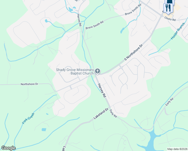 map of restaurants, bars, coffee shops, grocery stores, and more near 12870 South Northshore Drive in Knoxville