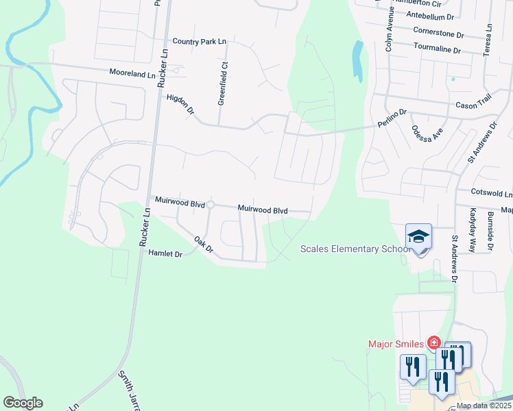 map of restaurants, bars, coffee shops, grocery stores, and more near 3900 Faithway Drive in Murfreesboro