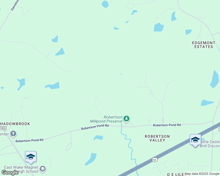 map of restaurants, bars, coffee shops, grocery stores, and more near 6333 Robertson Pond Road in Wendell
