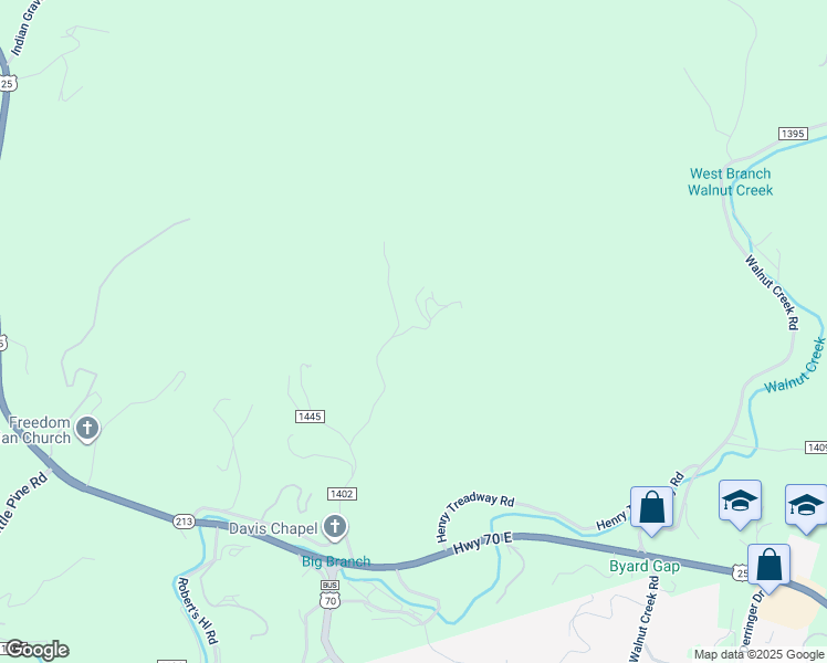 map of restaurants, bars, coffee shops, grocery stores, and more near 46 Generation Park Drive in Marshall