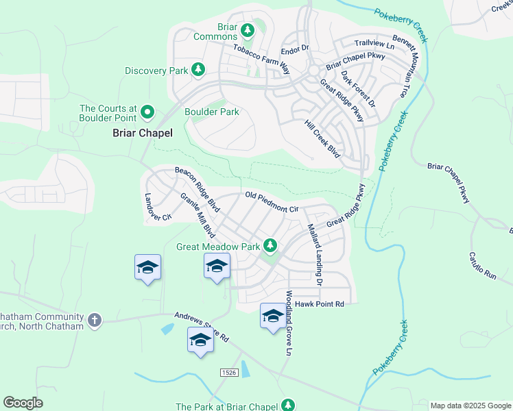 map of restaurants, bars, coffee shops, grocery stores, and more near Juneberry Drive in Chapel Hill