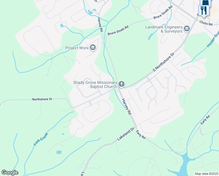 map of restaurants, bars, coffee shops, grocery stores, and more near 1634 Spring Oak Lane in Lenoir City