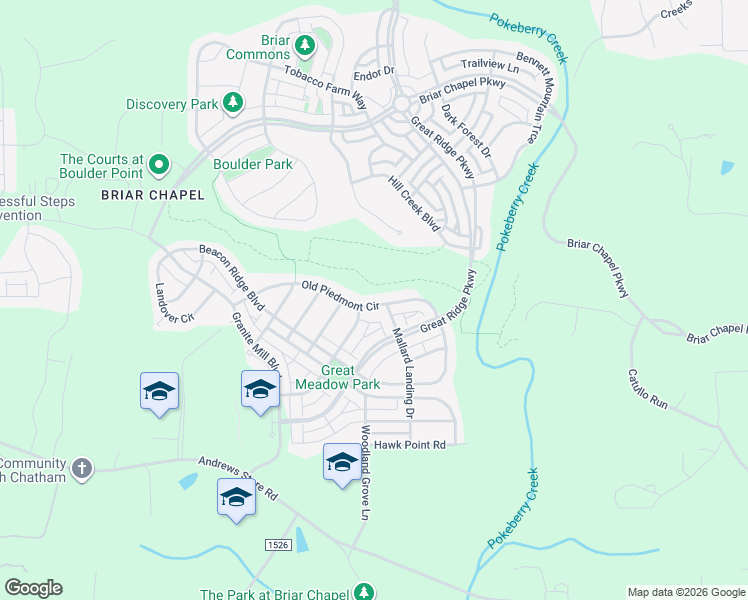 map of restaurants, bars, coffee shops, grocery stores, and more near 186 Old Piedmont Circle in Chapel Hill