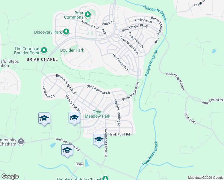 map of restaurants, bars, coffee shops, grocery stores, and more near 186 Old Piedmont Circle in Chapel Hill