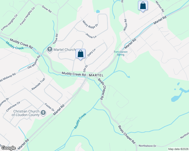 map of restaurants, bars, coffee shops, grocery stores, and more near 16411 Martel Road in Lenoir City