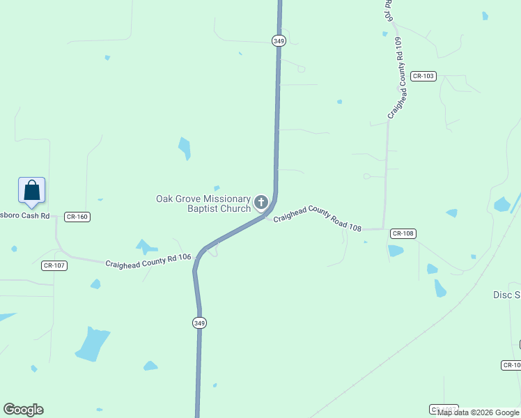 map of restaurants, bars, coffee shops, grocery stores, and more near 2187 Arkansas 349 in Jonesboro
