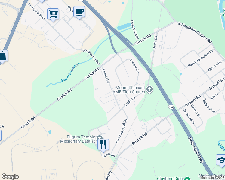 map of restaurants, bars, coffee shops, grocery stores, and more near 310 Agate Circle in Maryville
