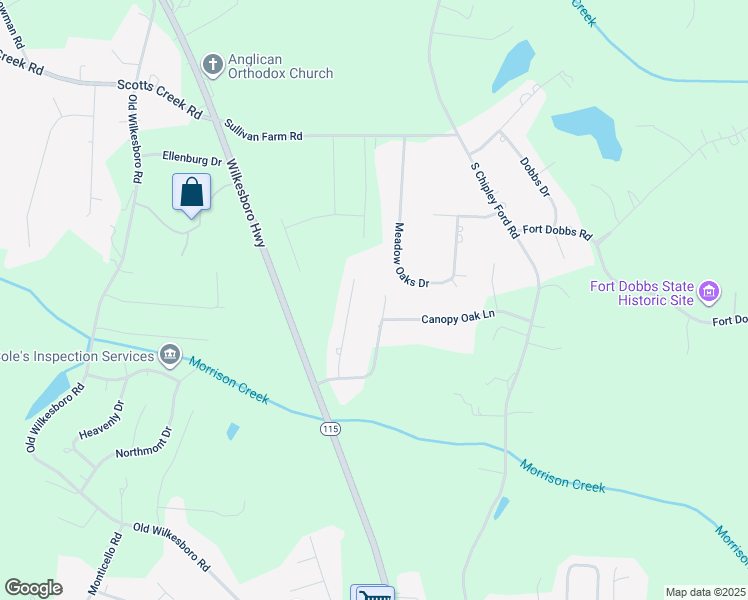 map of restaurants, bars, coffee shops, grocery stores, and more near 179 Upper Oak Drive in Statesville