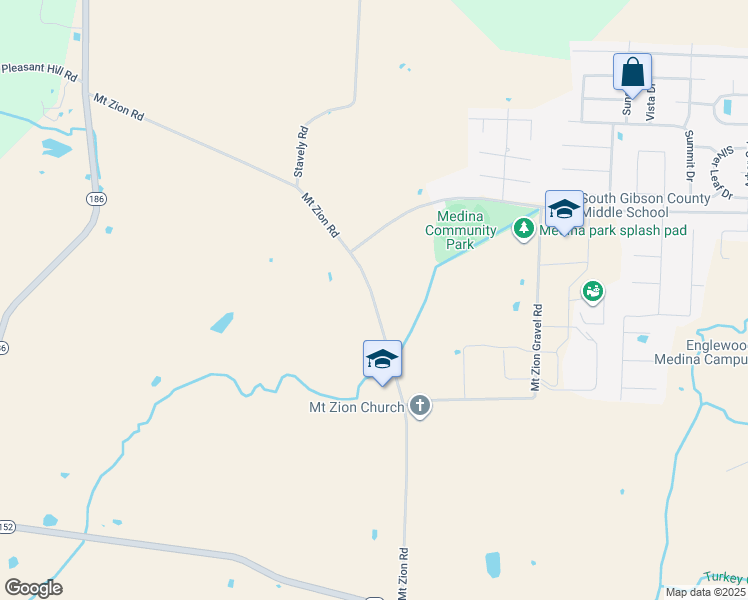 map of restaurants, bars, coffee shops, grocery stores, and more near 100 Mount Zion Road in Medina