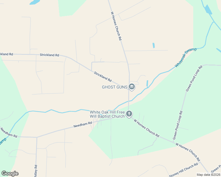 map of restaurants, bars, coffee shops, grocery stores, and more near 3391 Strickland Road in Bailey