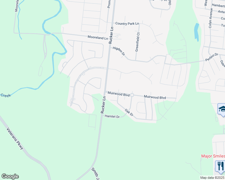 map of restaurants, bars, coffee shops, grocery stores, and more near 1004 Muirwood Boulevard in Murfreesboro