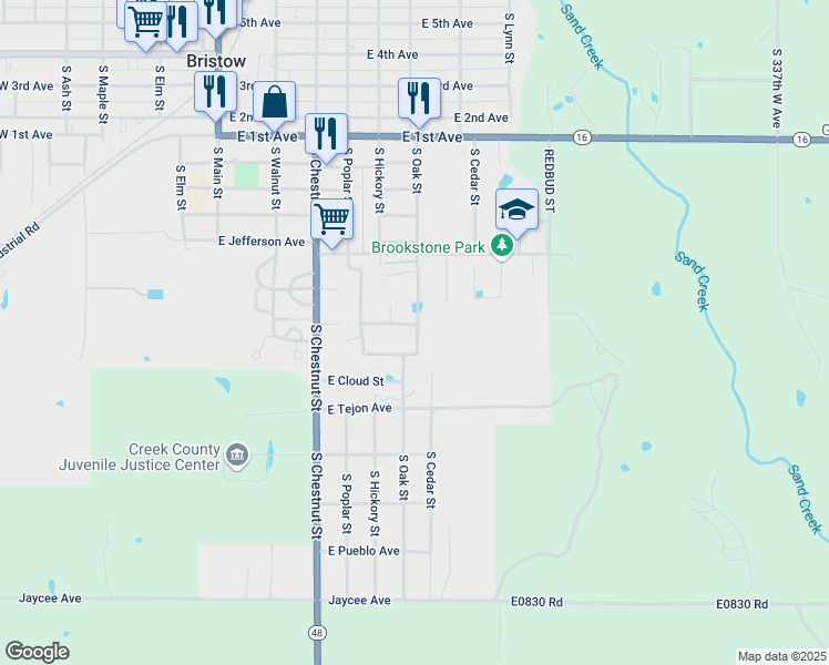 map of restaurants, bars, coffee shops, grocery stores, and more near 511 East Wood Place in Bristow