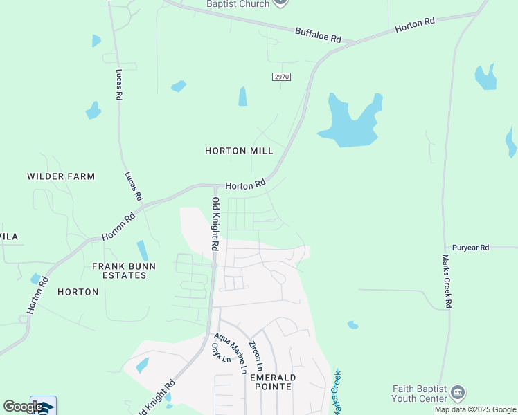 map of restaurants, bars, coffee shops, grocery stores, and more near 2016 Horton Road in Knightdale