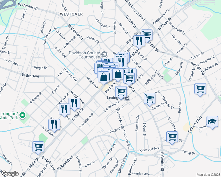 map of restaurants, bars, coffee shops, grocery stores, and more near 17 East 2nd Avenue in Lexington