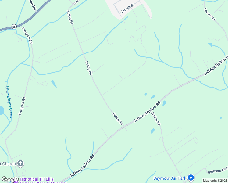 map of restaurants, bars, coffee shops, grocery stores, and more near 1625 Brahman Lane in Seymour