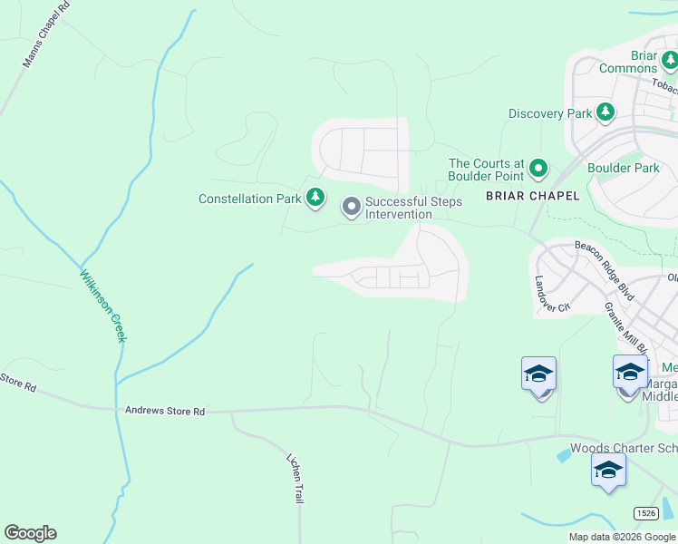map of restaurants, bars, coffee shops, grocery stores, and more near 282 Logbridge Road in Chapel Hill