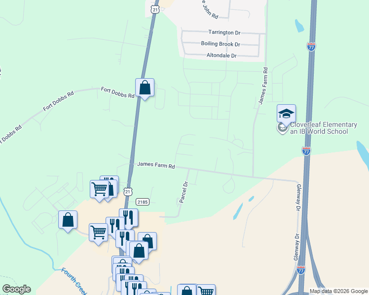 map of restaurants, bars, coffee shops, grocery stores, and more near in Statesville