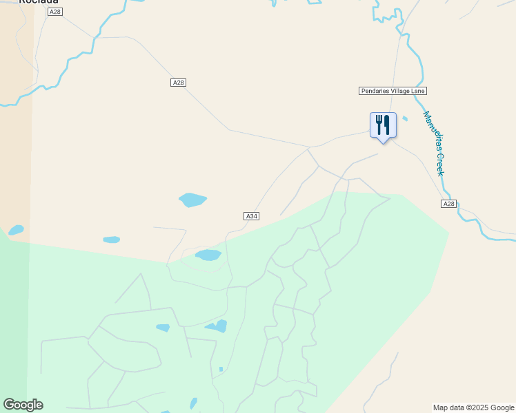 map of restaurants, bars, coffee shops, grocery stores, and more near County Road A34 in San Miguel County
