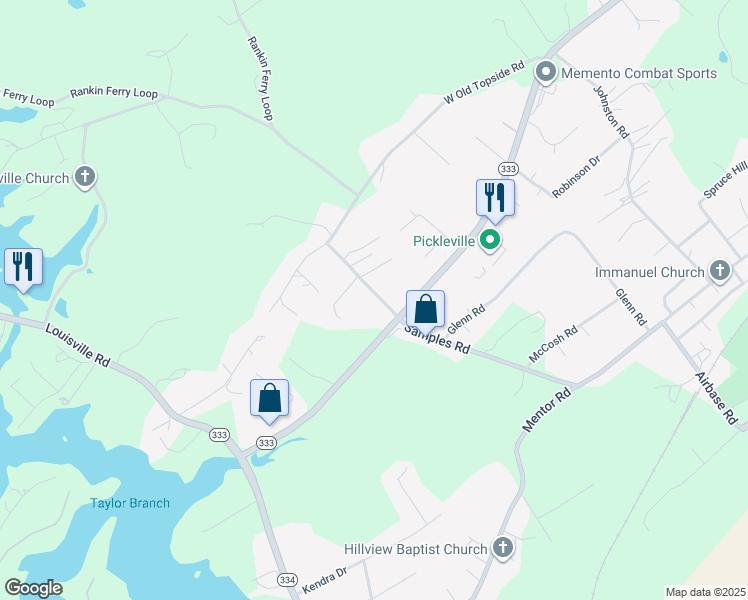 map of restaurants, bars, coffee shops, grocery stores, and more near 3015 Samples Road in Louisville
