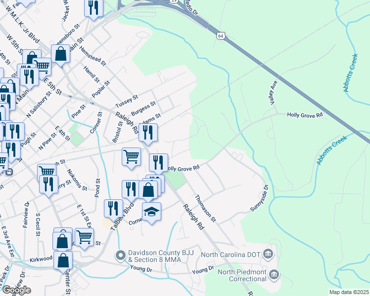 map of restaurants, bars, coffee shops, grocery stores, and more near 22 Hackney Street in Lexington