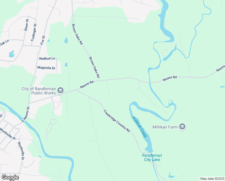 map of restaurants, bars, coffee shops, grocery stores, and more near 3846 Lou Myers Lane in Randleman