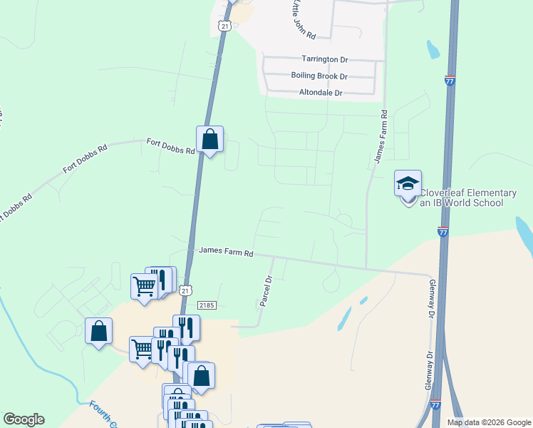 map of restaurants, bars, coffee shops, grocery stores, and more near in Statesville