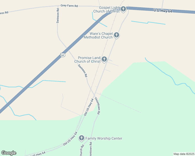 map of restaurants, bars, coffee shops, grocery stores, and more near 2675 Old US Highway 64 in Jamesville
