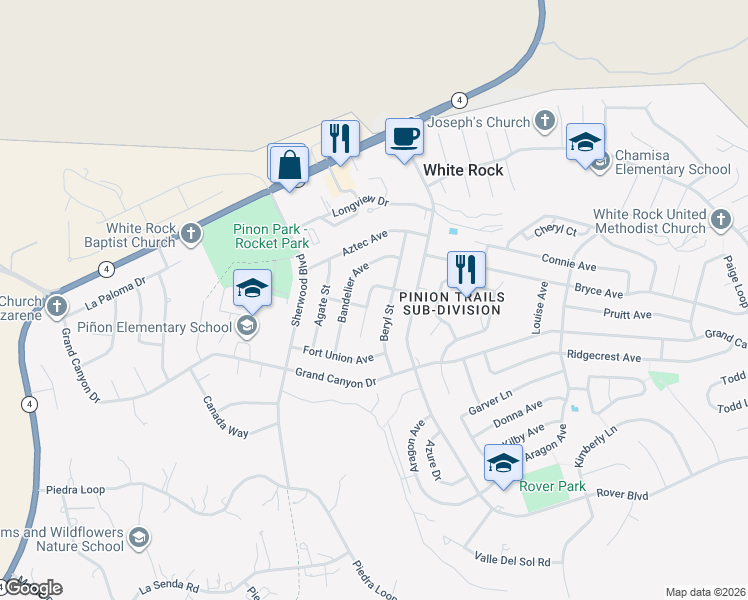 map of restaurants, bars, coffee shops, grocery stores, and more near 105 Carlsbad Avenue in White Rock