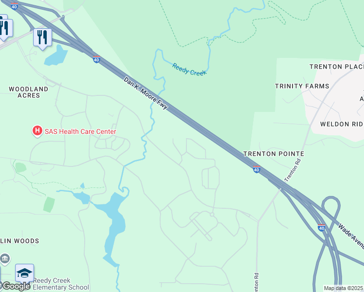 map of restaurants, bars, coffee shops, grocery stores, and more near 701 SAS Campus Drive in Cary