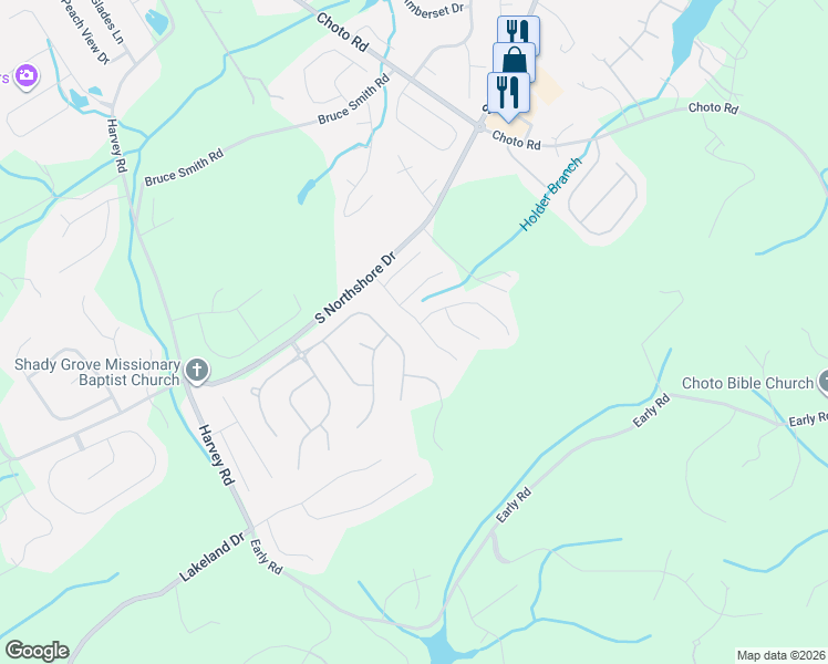 map of restaurants, bars, coffee shops, grocery stores, and more near 1907 Wooded Mountain Lane in Knoxville