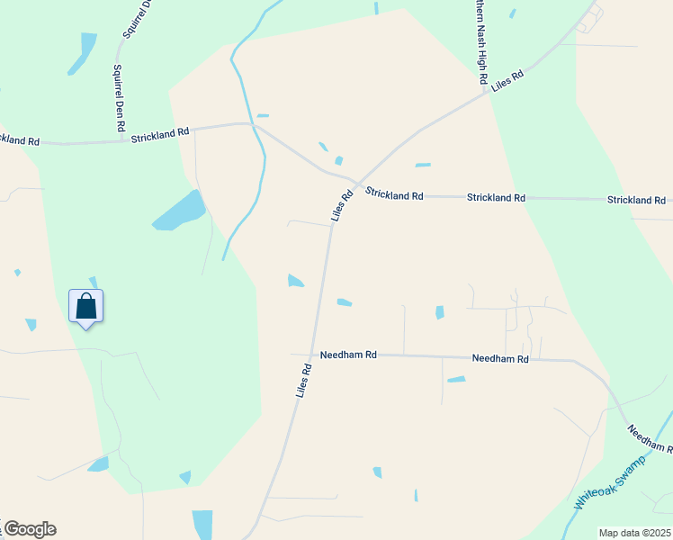 map of restaurants, bars, coffee shops, grocery stores, and more near 11033 Liles Road in Bailey