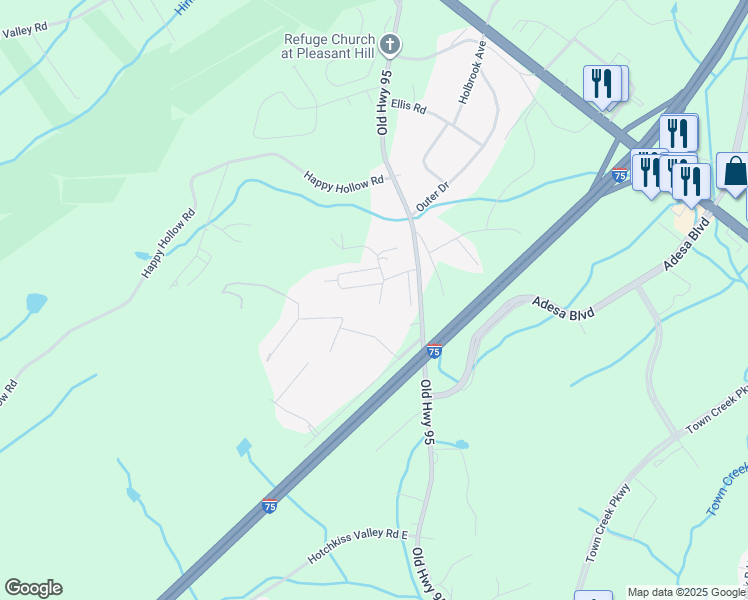 map of restaurants, bars, coffee shops, grocery stores, and more near 112 Golf Club Lane in Lenoir City