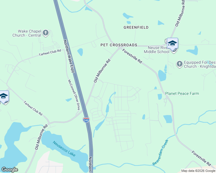 map of restaurants, bars, coffee shops, grocery stores, and more near 2320 Old Milburnie Road in Raleigh
