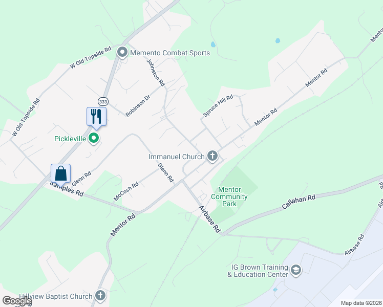 map of restaurants, bars, coffee shops, grocery stores, and more near 2408 Mentor Road in Louisville