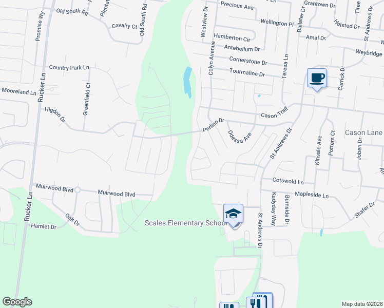 map of restaurants, bars, coffee shops, grocery stores, and more near 1911 Alysheba Run in Murfreesboro