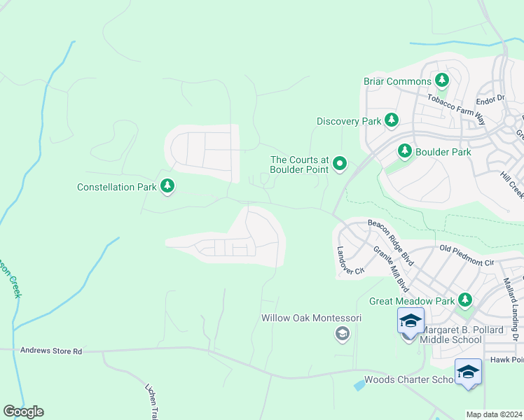 map of restaurants, bars, coffee shops, grocery stores, and more near 43 Birch Hollow Road in Chapel Hill