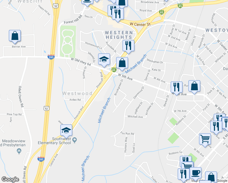 map of restaurants, bars, coffee shops, grocery stores, and more near 702 Brookgreen Drive in Lexington