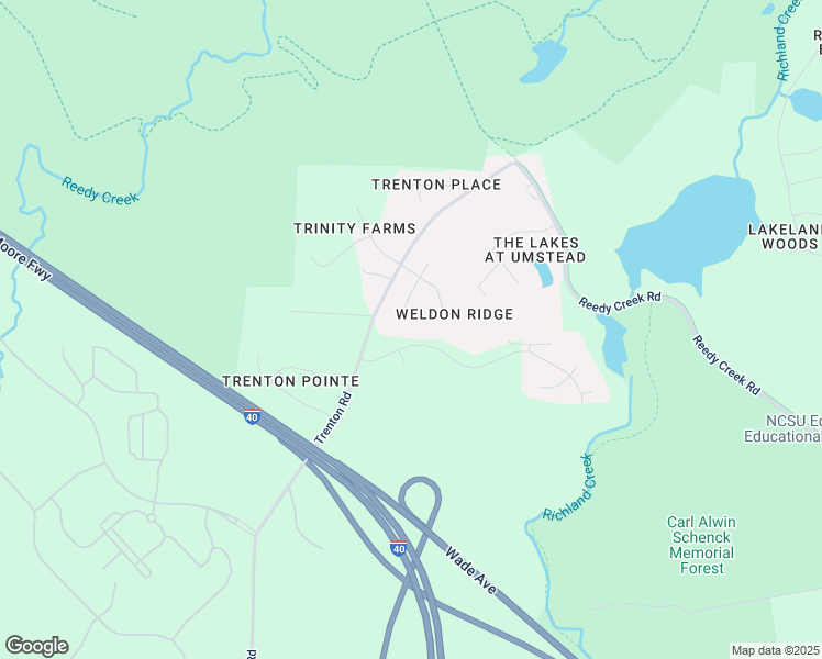 map of restaurants, bars, coffee shops, grocery stores, and more near 3304 Roller Mill Court in Raleigh