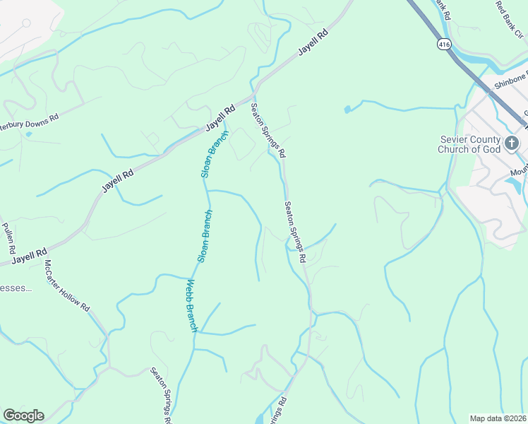 map of restaurants, bars, coffee shops, grocery stores, and more near 2619 Seaton Springs Road in Sevierville