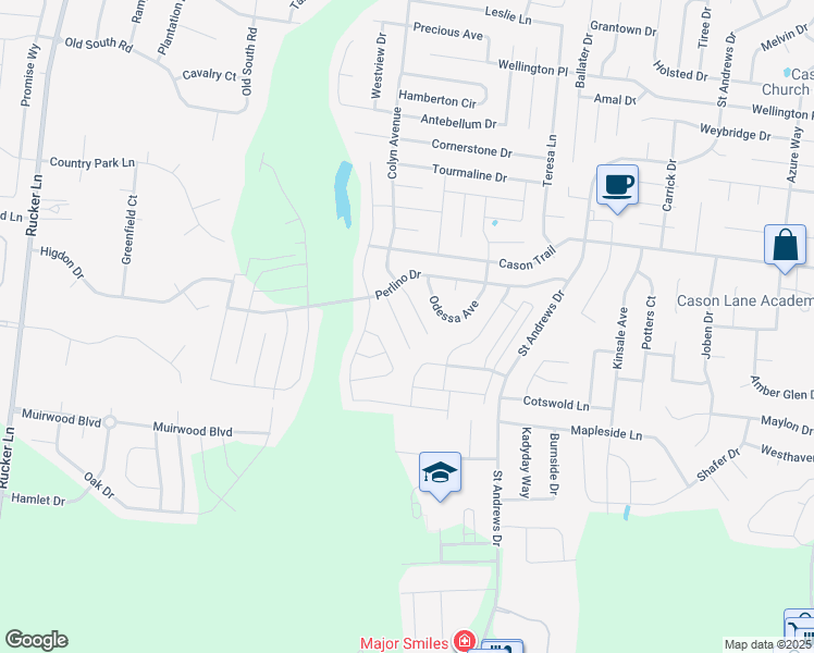 map of restaurants, bars, coffee shops, grocery stores, and more near 1929 Falsetto Lane in Murfreesboro