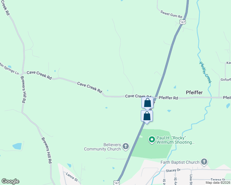 map of restaurants, bars, coffee shops, grocery stores, and more near 160 Cave Creek Road in Batesville