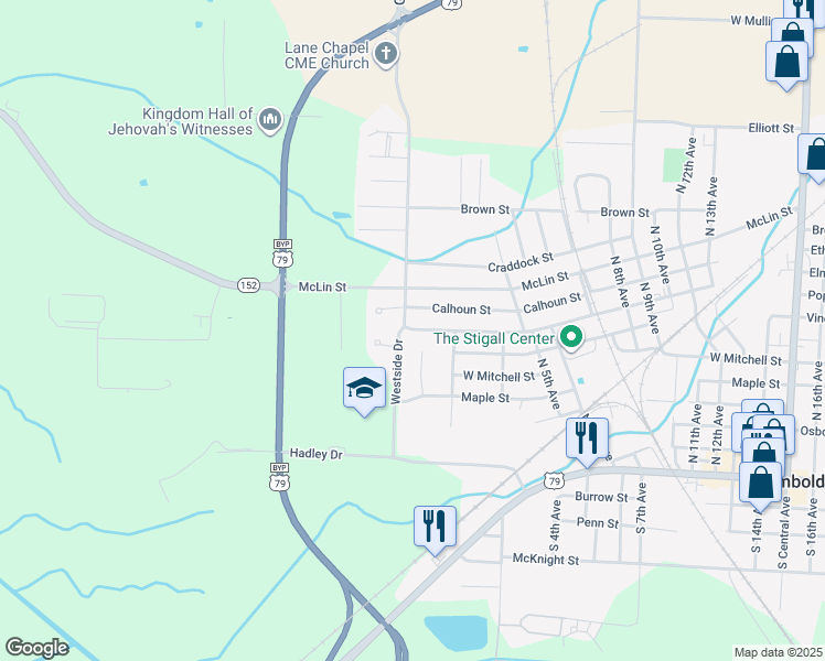 map of restaurants, bars, coffee shops, grocery stores, and more near 30 Etheridge Street in Humboldt