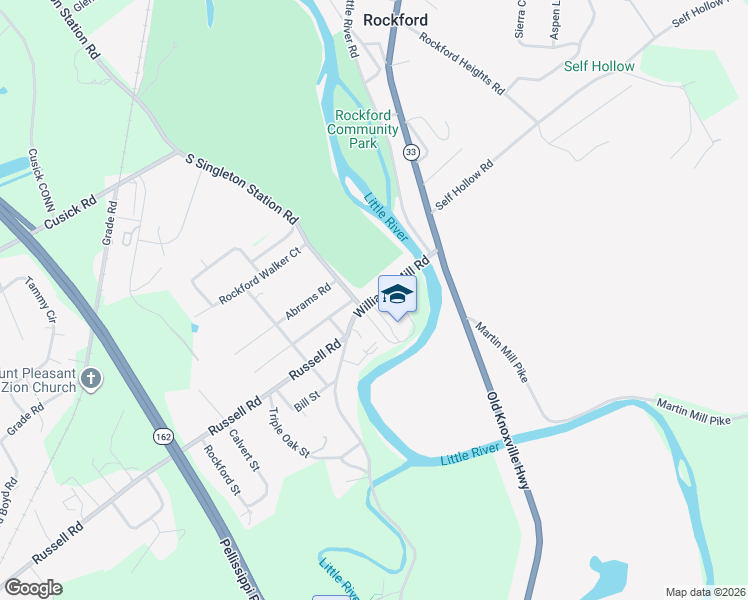 map of restaurants, bars, coffee shops, grocery stores, and more near 3727 Williams Mill Road in Rockford