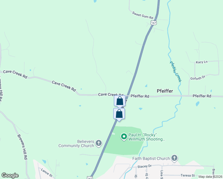 map of restaurants, bars, coffee shops, grocery stores, and more near 160 Cave Creek Road in Batesville