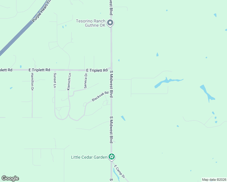 map of restaurants, bars, coffee shops, grocery stores, and more near 5190 South Midwest Boulevard in Guthrie