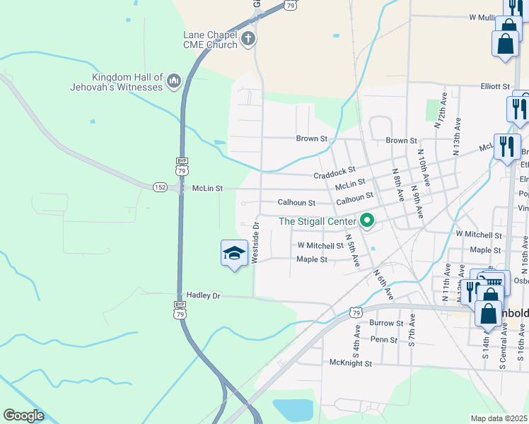 map of restaurants, bars, coffee shops, grocery stores, and more near 30 Etheridge Street in Humboldt