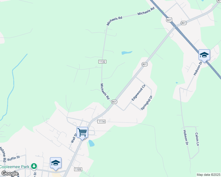 map of restaurants, bars, coffee shops, grocery stores, and more near 509 Michaels Road in Mocksville