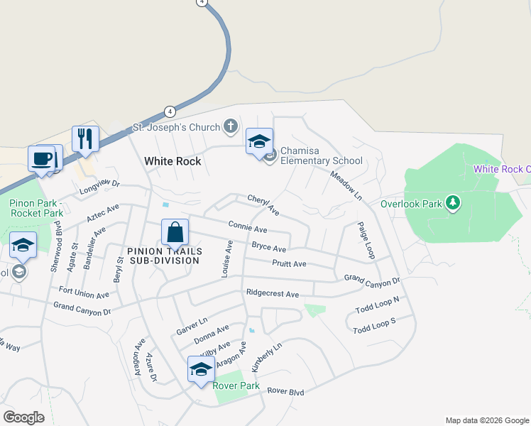 map of restaurants, bars, coffee shops, grocery stores, and more near 406 Connie Avenue in White Rock