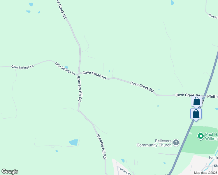 map of restaurants, bars, coffee shops, grocery stores, and more near in Pfeiffer