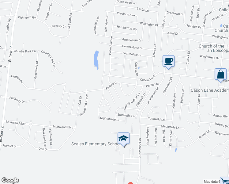 map of restaurants, bars, coffee shops, grocery stores, and more near 1916 Colyn Avenue in Murfreesboro